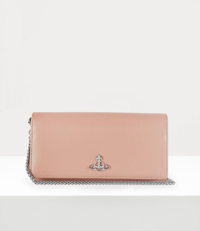 Vivienne Westwood PEARLISED LEATHER LONG WALLET LONG CHAIN